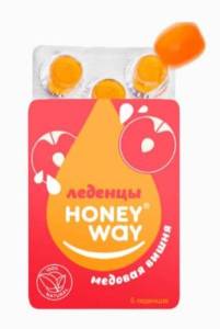 Леденцы HoneyWay Медовая вишня 18г