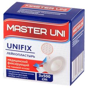 Лейкопластырь Master Uni Unifix 3*500 тканевая основа